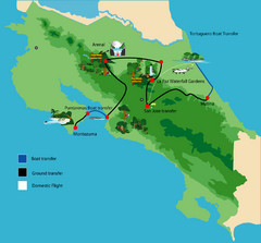 Costa Rica Tour Bus Map