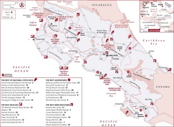 Costa Rica Tourist Map