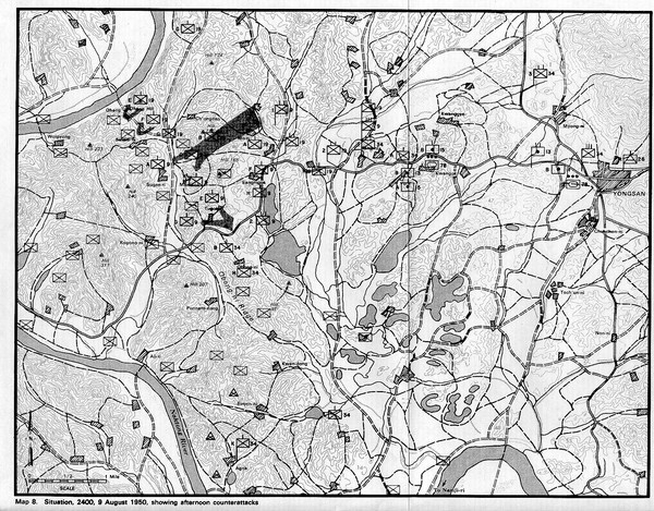 Counterattacks on the Naktong Map