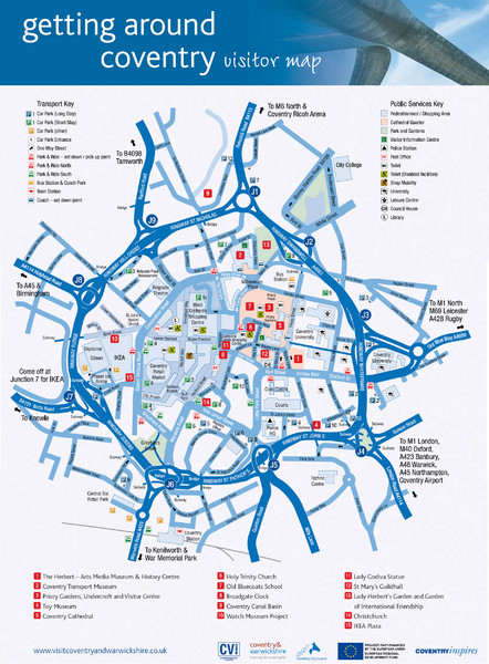 Coventry Tourist Map