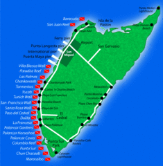 Cozumel Diving Tourist Map