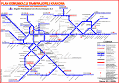 Cracow Tramlink Map (Polish)