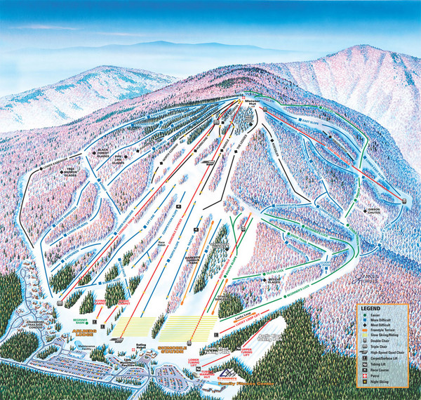 Skiing map of new hampshire