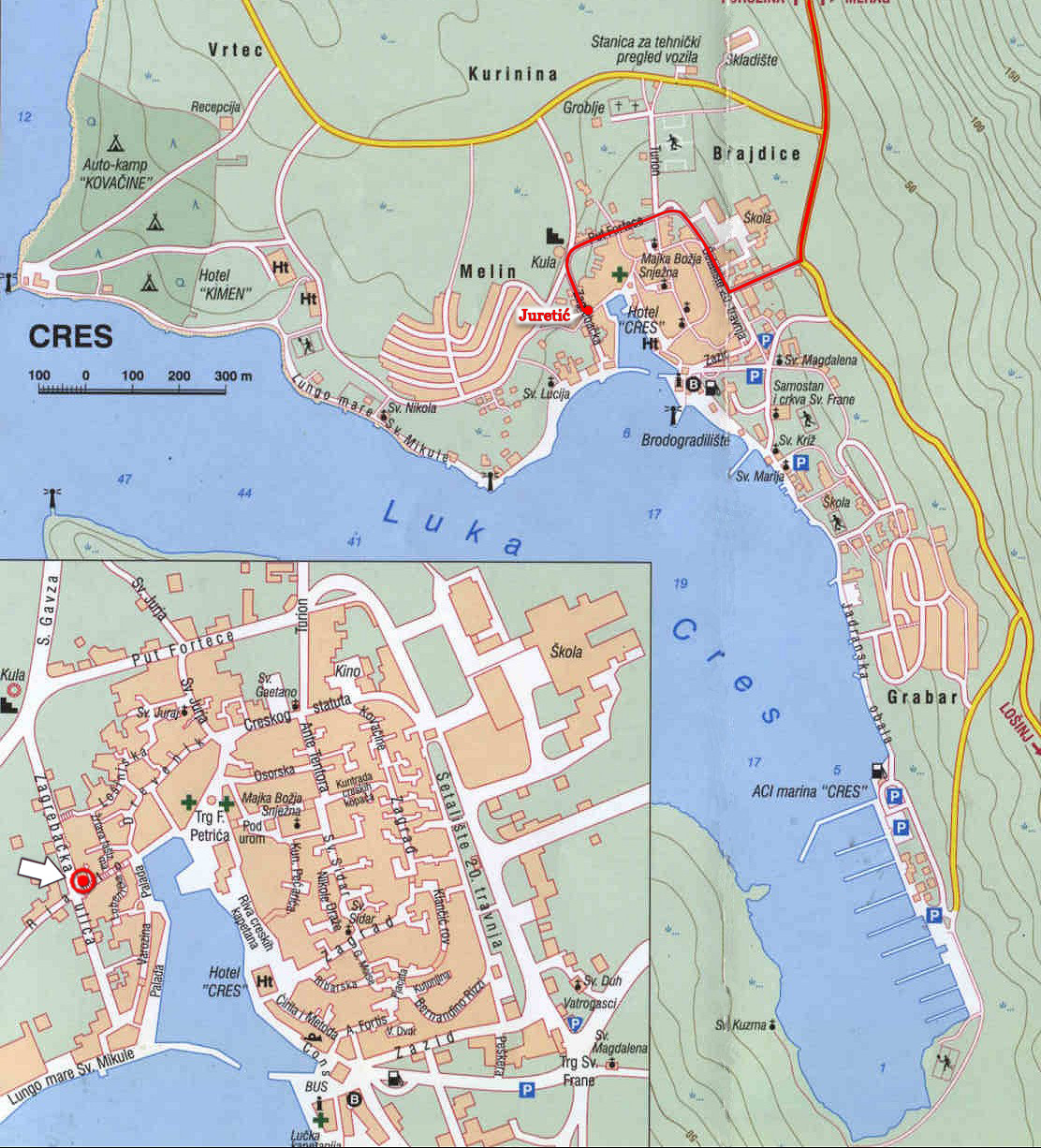 karta cresa Cres City Map   cres croatia • mappery karta cresa
