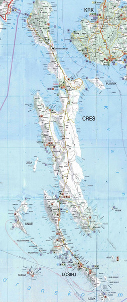 Cres & Losinj Island Map