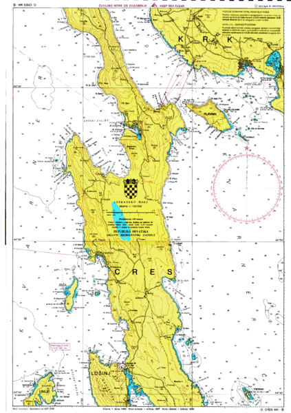 karta cresa Cres Island Map   cres croatia • mappery karta cresa