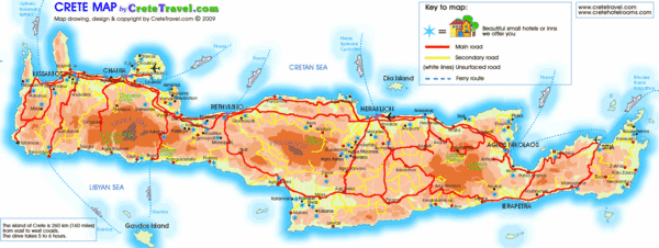 Crete Hotel Map