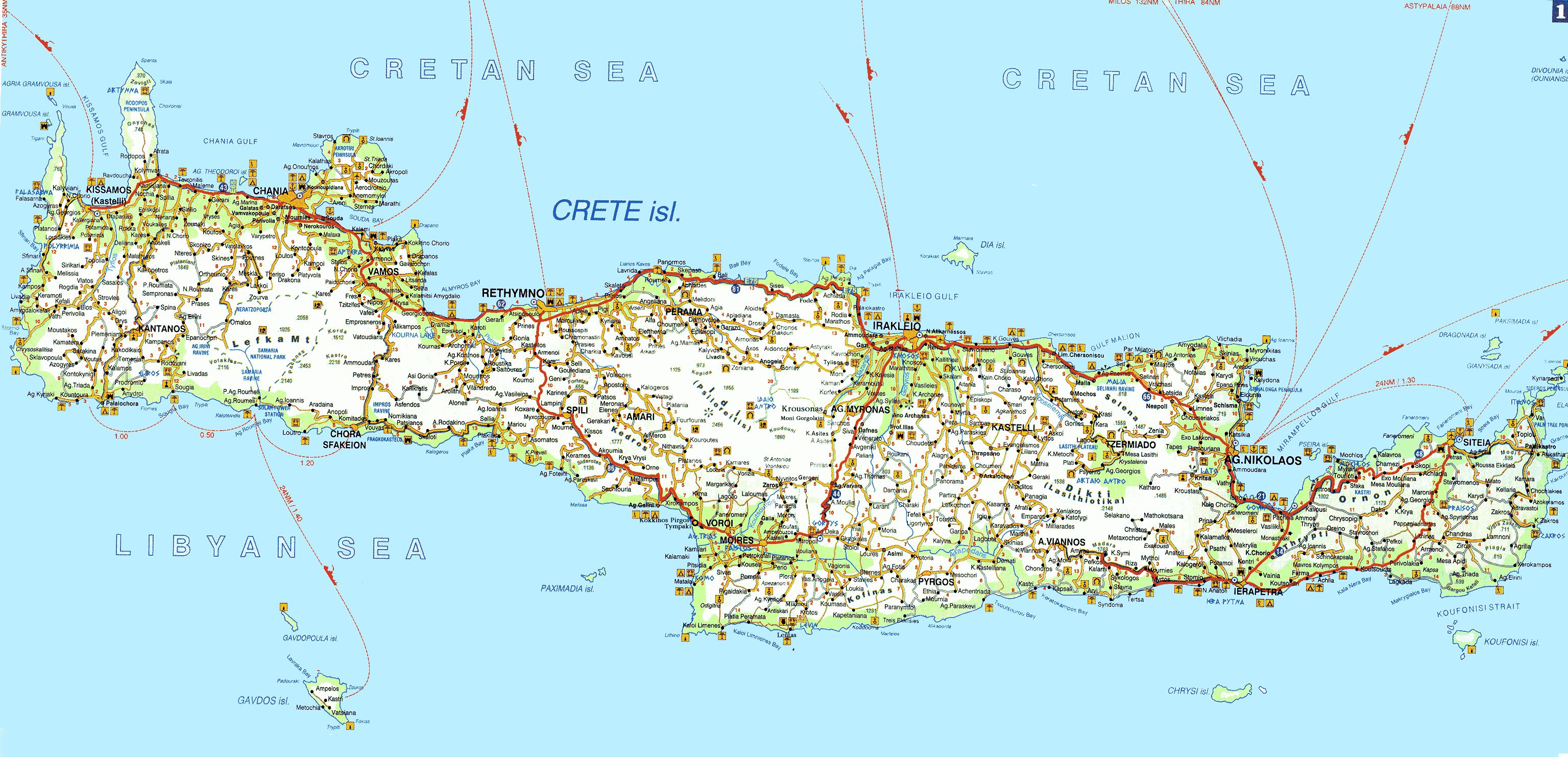 Crete Road Map - Crete • mappery