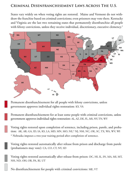 Criminal Disenfranchisement Laws in the U.S. Map