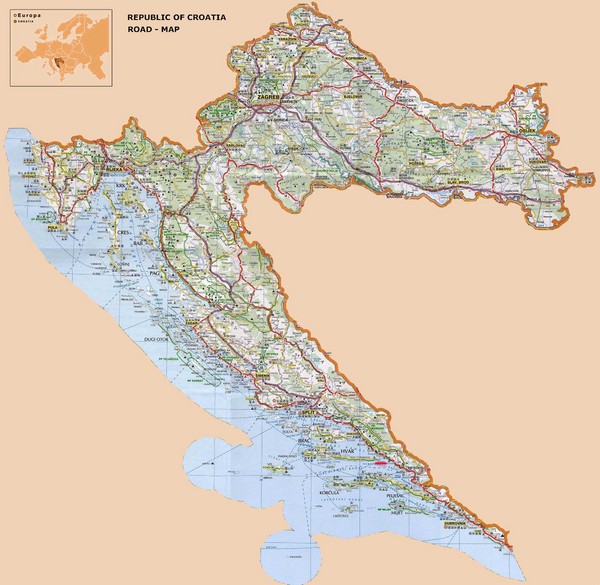 Road Map Of Croatia Croatia Road Map - Croatia • Mappery