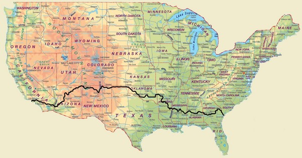 Cross Country Bike Route Map