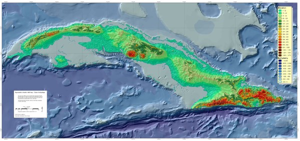 Cuba Topography Map