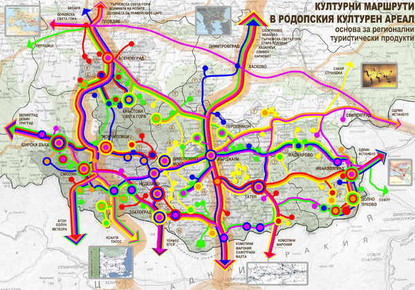 Cultural and Tourist Routes in Rhodopi Cultural Area Map