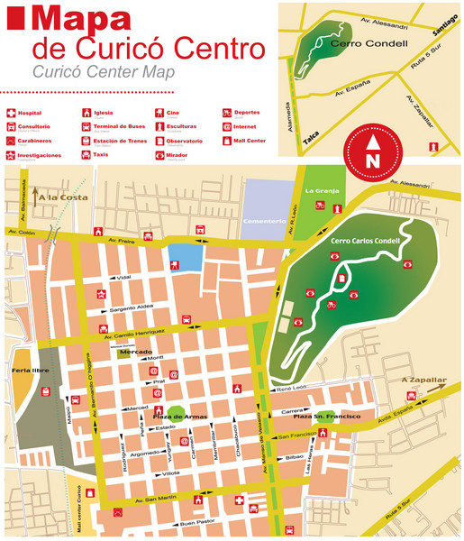 Curico Center Tourist Map