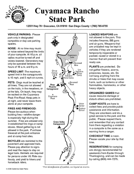 Cuyamaca Rancho State Park Campground Map
