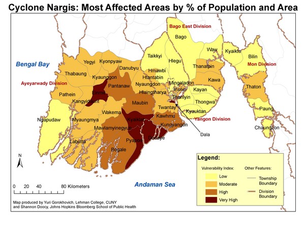 Cyclone Nargis Affected Area Map