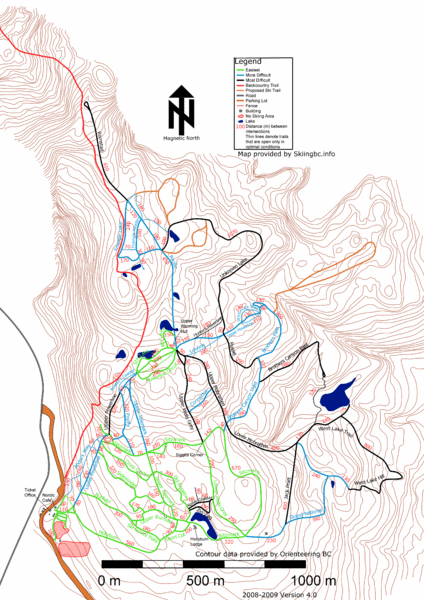 Cypress Mountain Nordic (Skiingbc.info Topo Detail ) Ski Trail Map