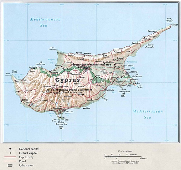 Cyprus Country Map