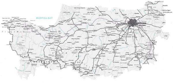 Cyprus Lefkosia Region Map