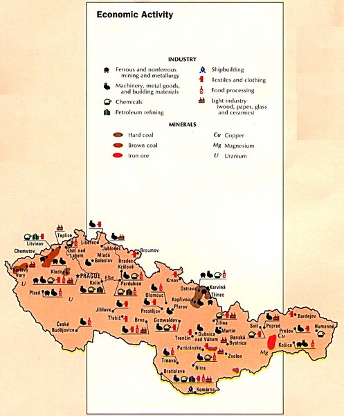 Czechoslovakia Economic Activity Map