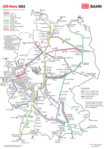 D ICE Netz Map - deutschland • mappery