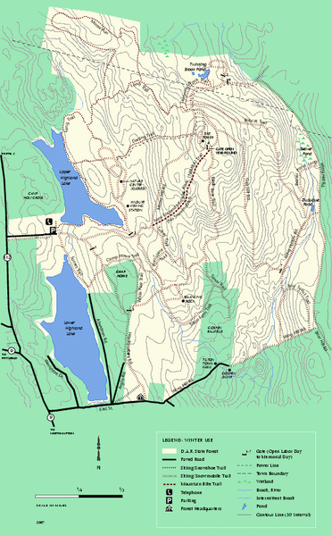 DAR State Forest winter map