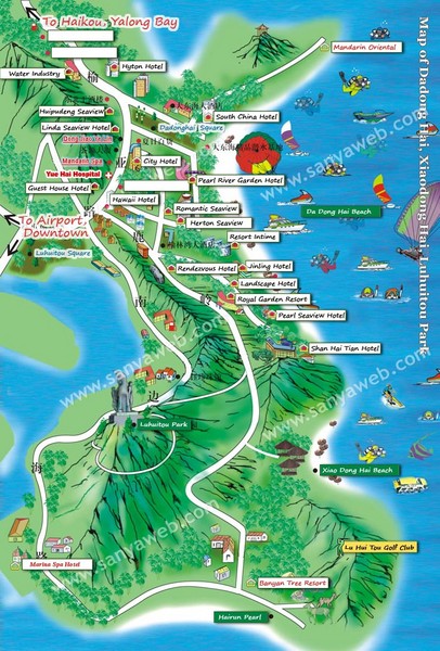 Dadonghai Beach, Sanya Tourist Map