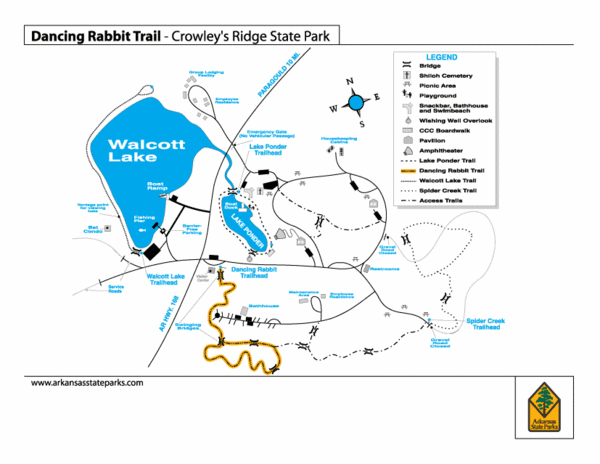 Dancing Rabbit Trail - Crowley's Ridge State Park Map