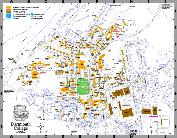 Dartmouth College campus map