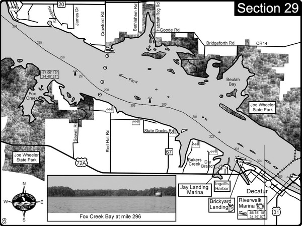 Decatur, AL Tennessee River/Wheeler Lake Map