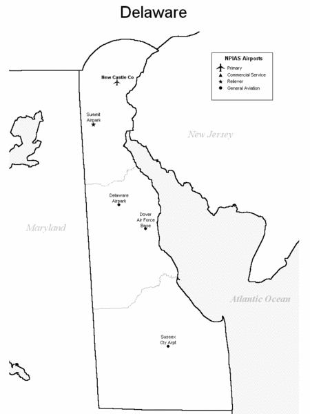 Delaware Airports Map
