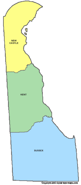 Delaware Counties Map