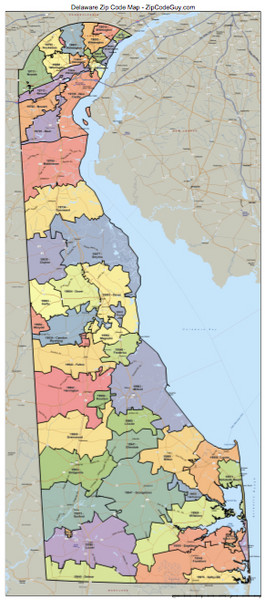 Delaware Zip Code Map