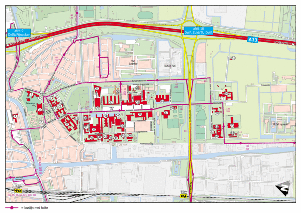Delft University of Technology Campus Map