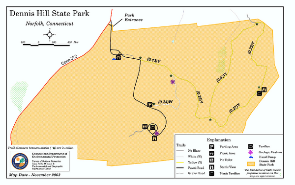 Dennis Hill State Park map