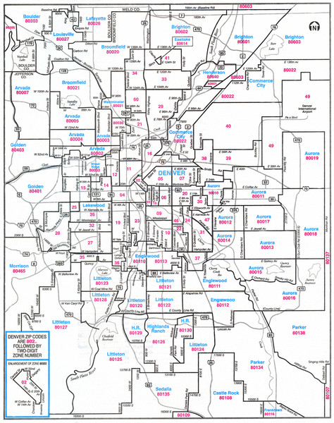 Denver Colorado Zip Codes Map Denver Co Mappery