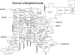 Denver Neighborhoods Map Denver Neighborhoods Map
