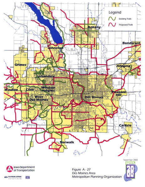 Des Moines, Iowa City Map