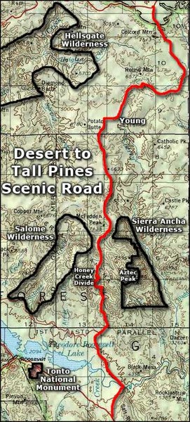 Desert to Tall Pines Scenic Byway Map
