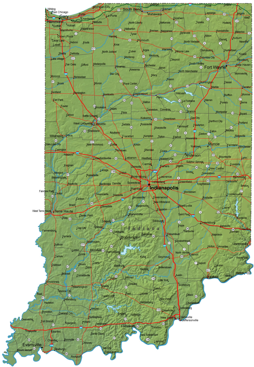 Detailed Indiana Road Map - Road Map