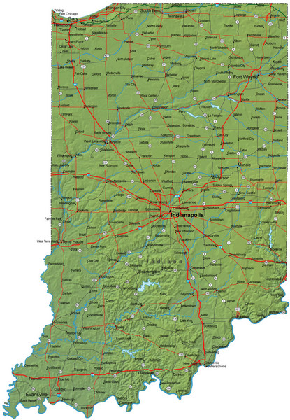 Detailed Indiana Road Map