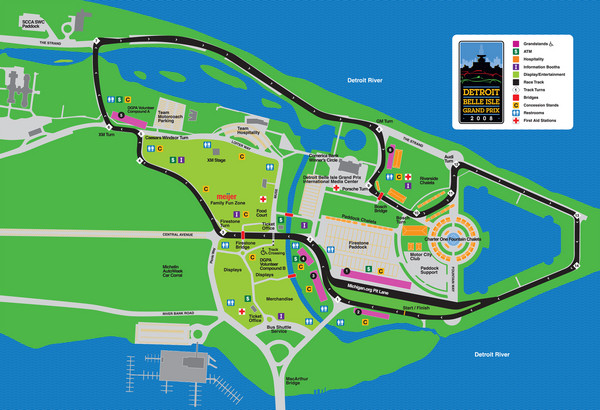 Detroit Belle Isle Grand Prix Map