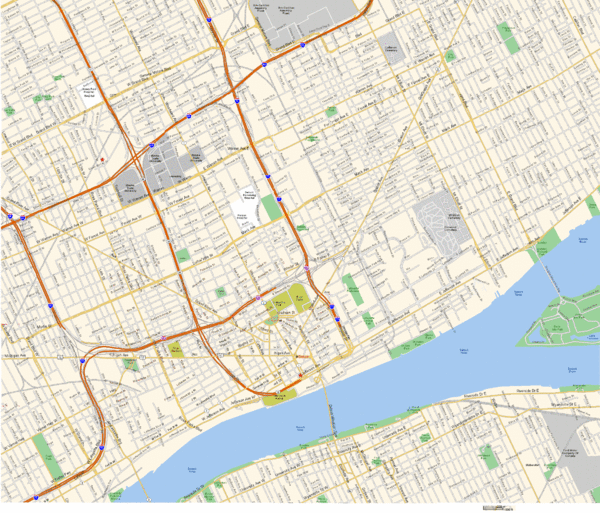 Detroit, MI Tourist Map