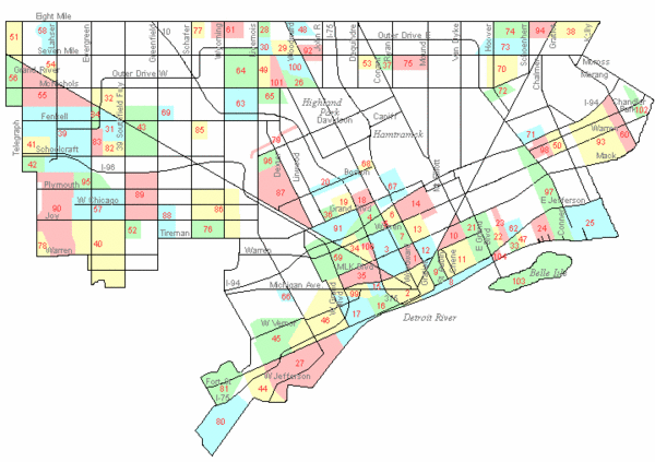 Detroit Neighborhoods Map