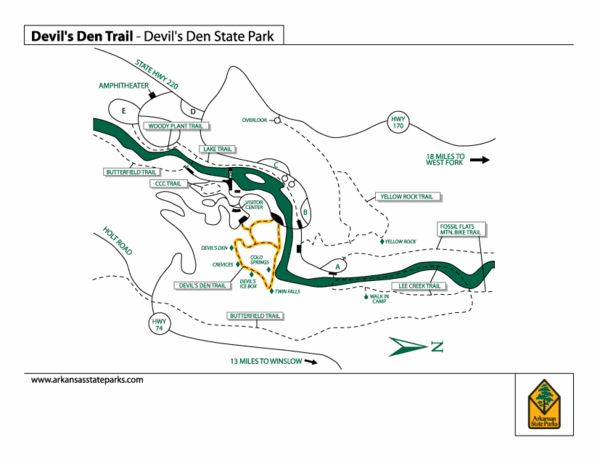 Devil's Den State Park Trail Map