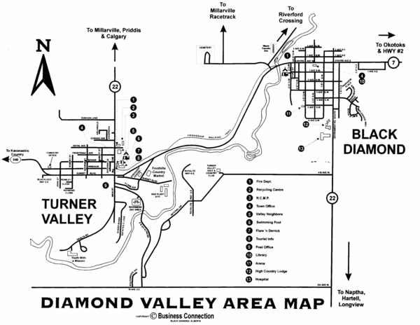 Diamond Valley Area Map