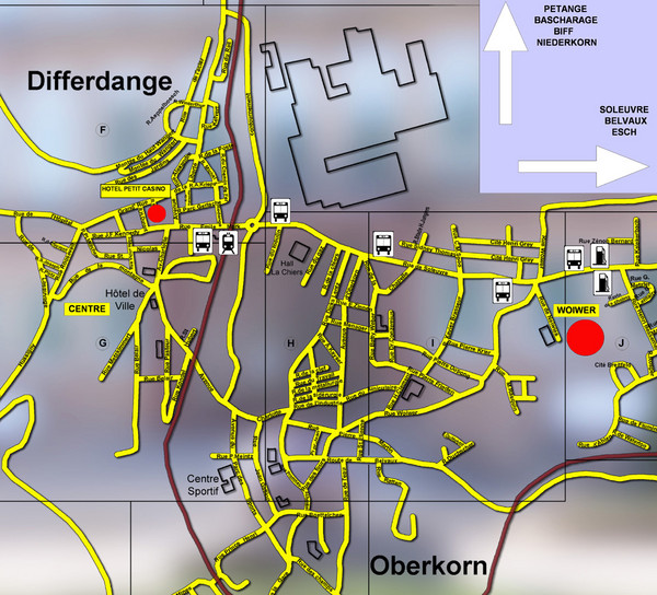 Differdange Bus Map
