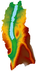 Digital Elevation Model (DEM) of Conesus Lake Map
