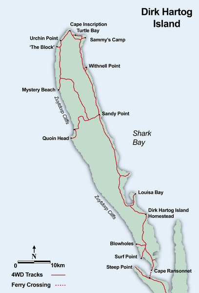 Dirk Hartog Island Map