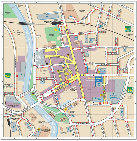 Maidstone Town Centre Map Disabled Accessible Places In Maidstone Kent Map - Maidstone Kent • Mappery